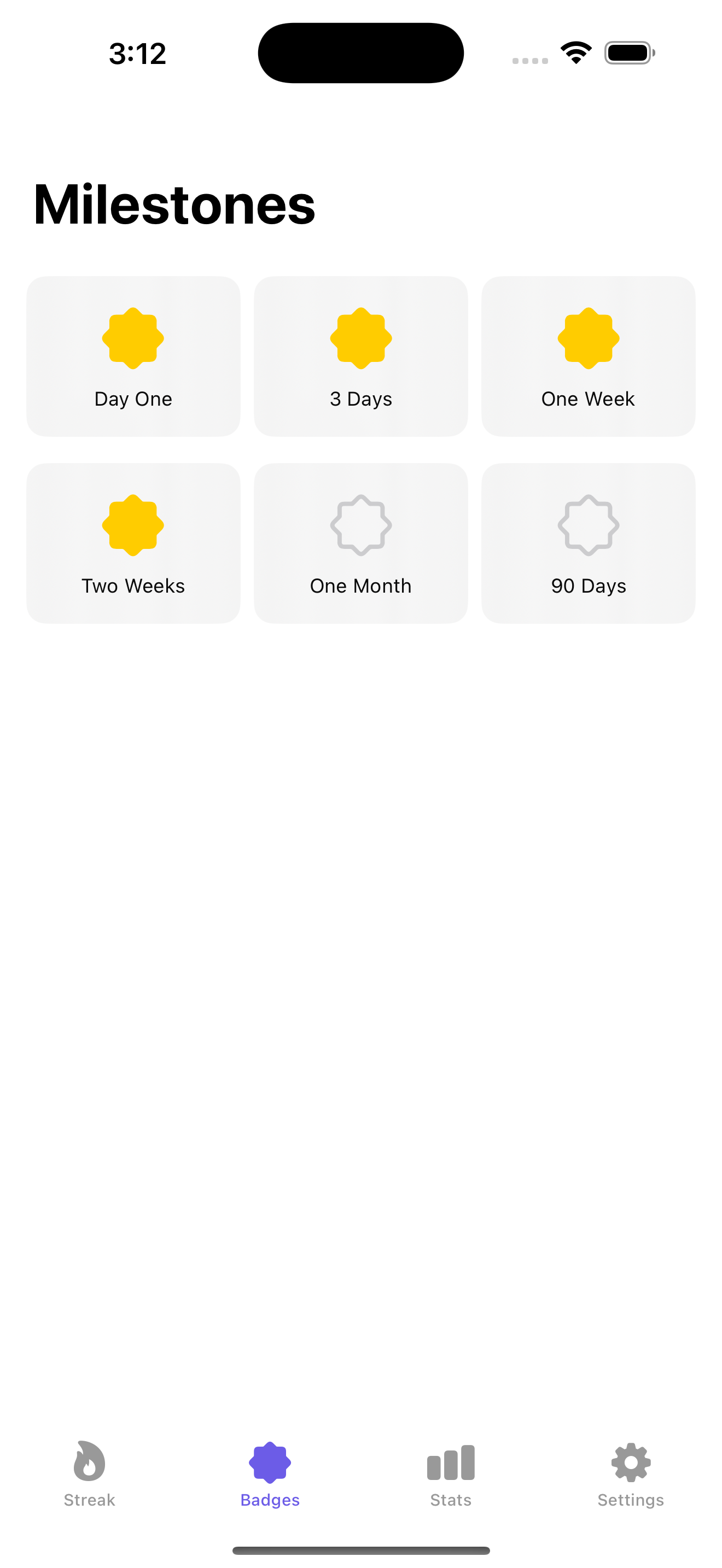 Milestone badges